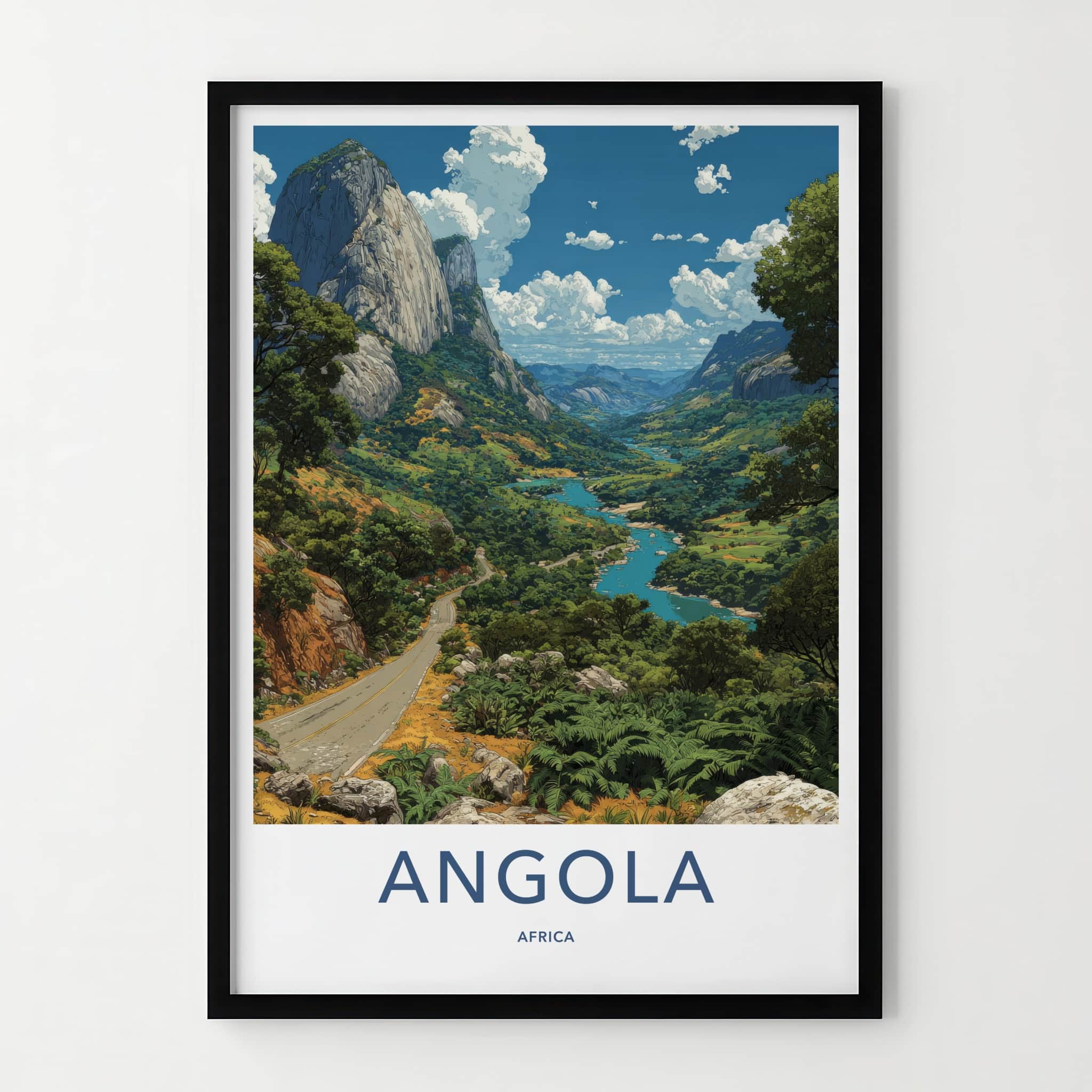 Angola Poster - Africa Travel Art - Lush Green Landscape Home Decor