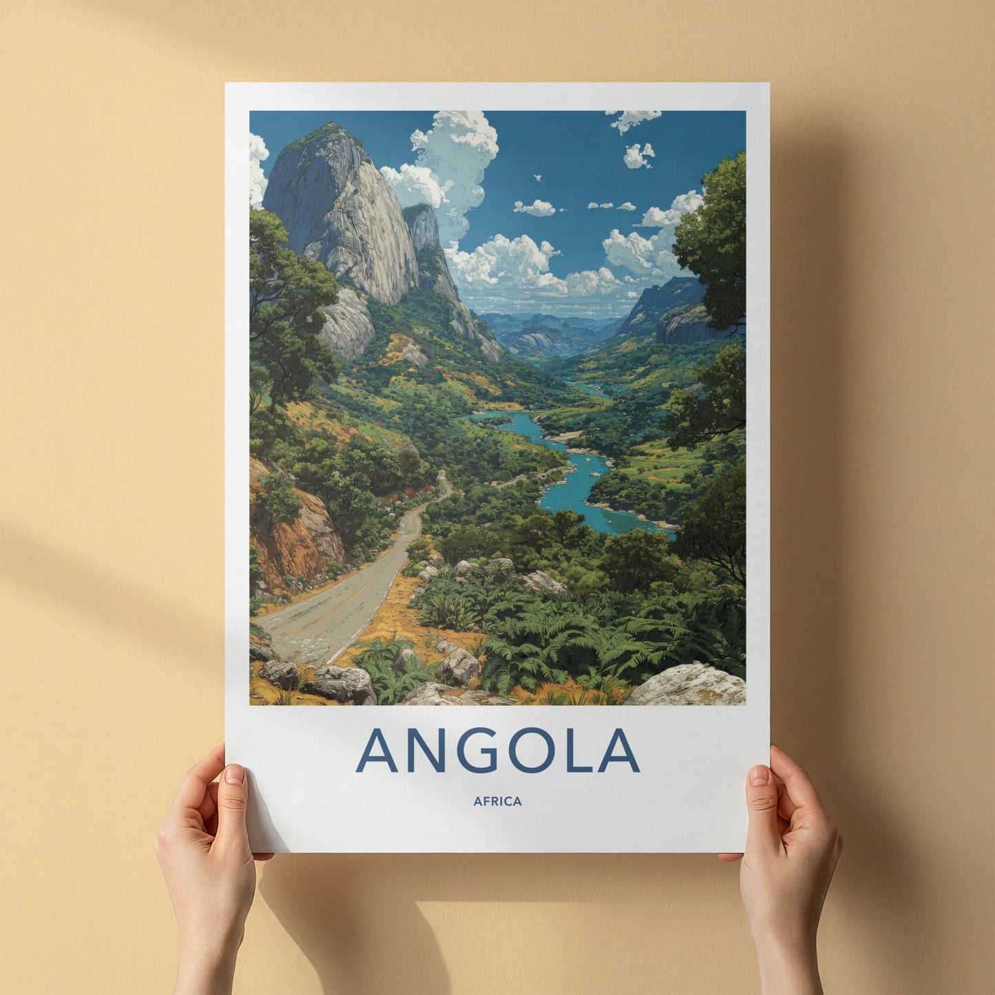 Angola Poster - Africa Travel Art - Lush Green Landscape Home Decor
