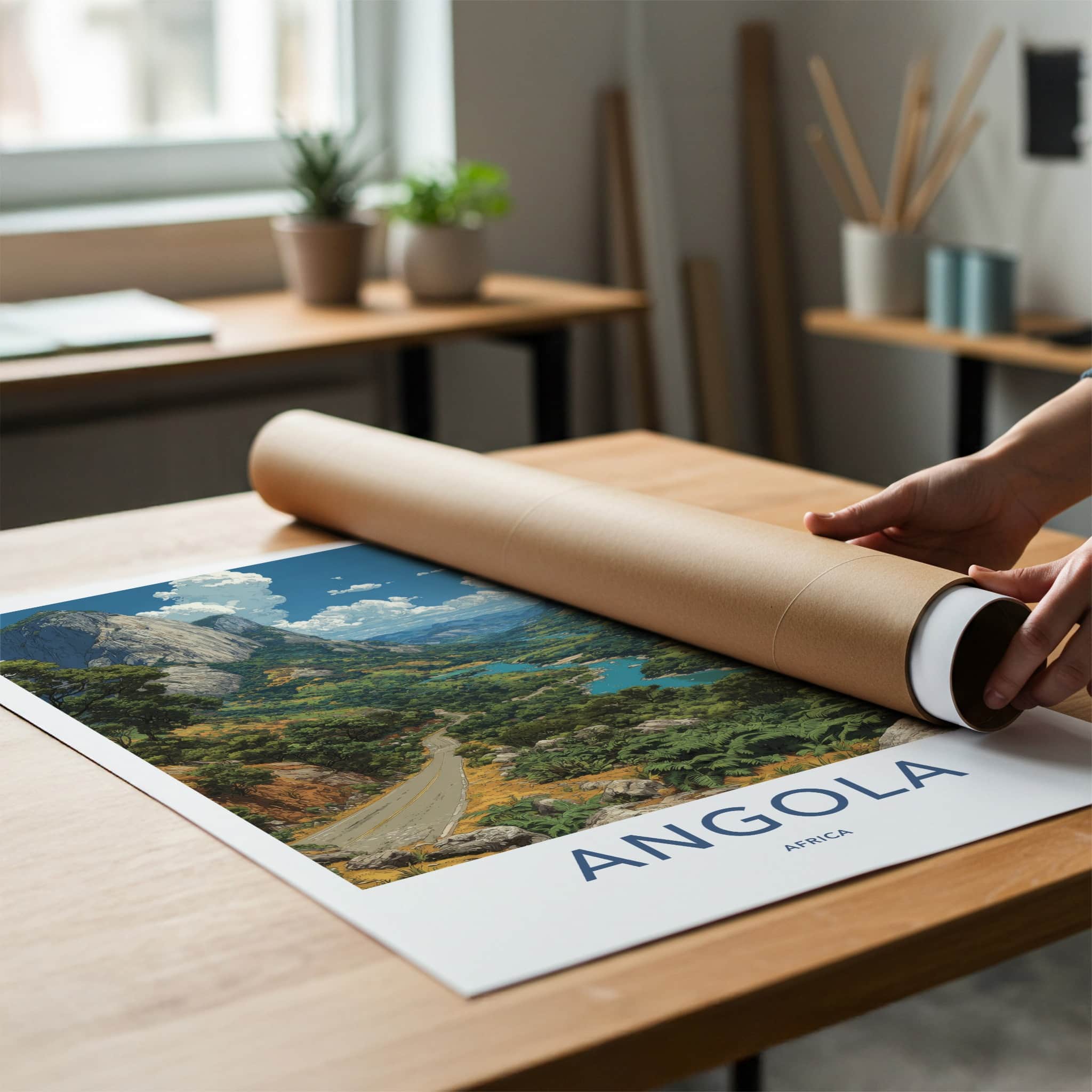 Angola Poster - Africa Travel Art - Lush Green Landscape Home Decor