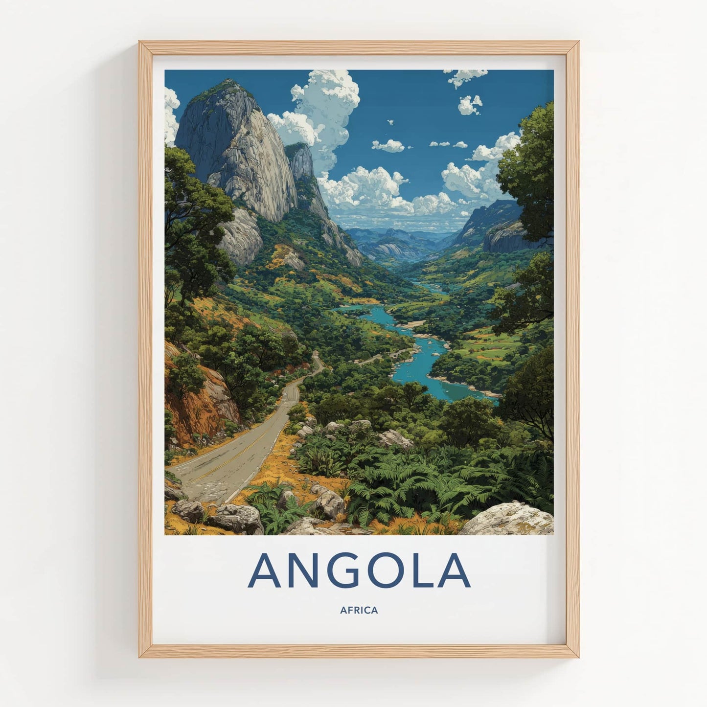 Angola Poster - Africa Travel Art - Lush Green Landscape Home Decor