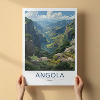 Angola Poster - Africa Travel Art - Winding River Valley Home Decor