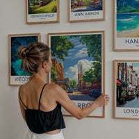Ann Arbor Poster - Michigan Travel Art - Urban Cityscape Tower Home Decor