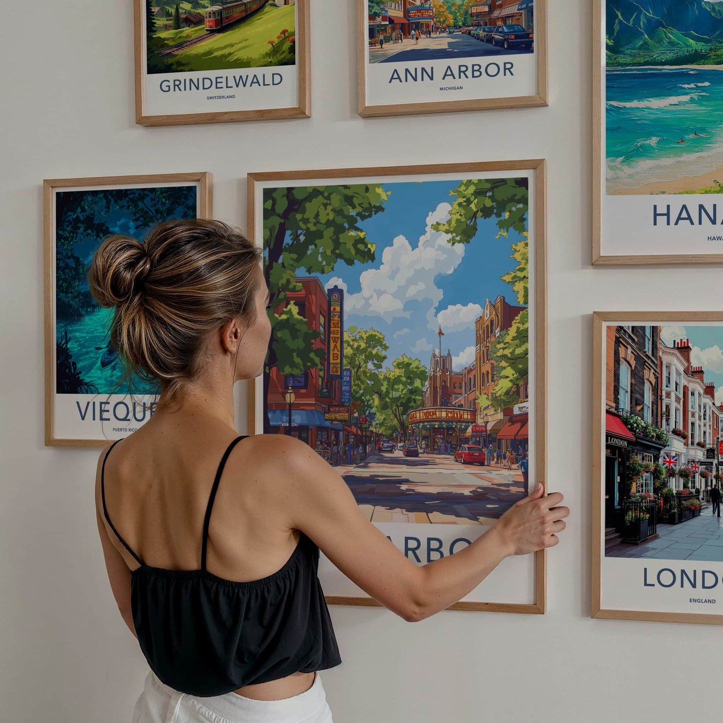 Ann Arbor Poster - Michigan Wall Art - Lively Urban Street Home Decor