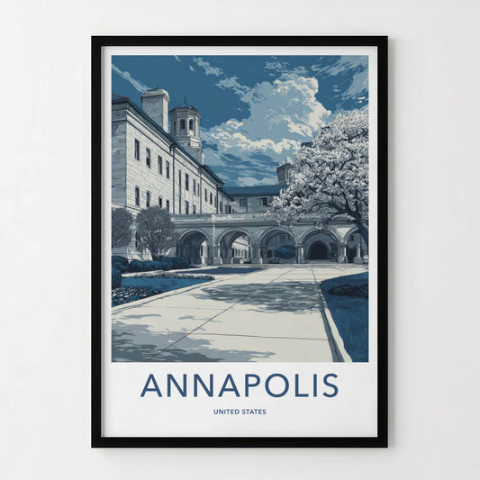 Annapolis Poster - Maryland Art Print - Flowering Tree Arches Wall Decor