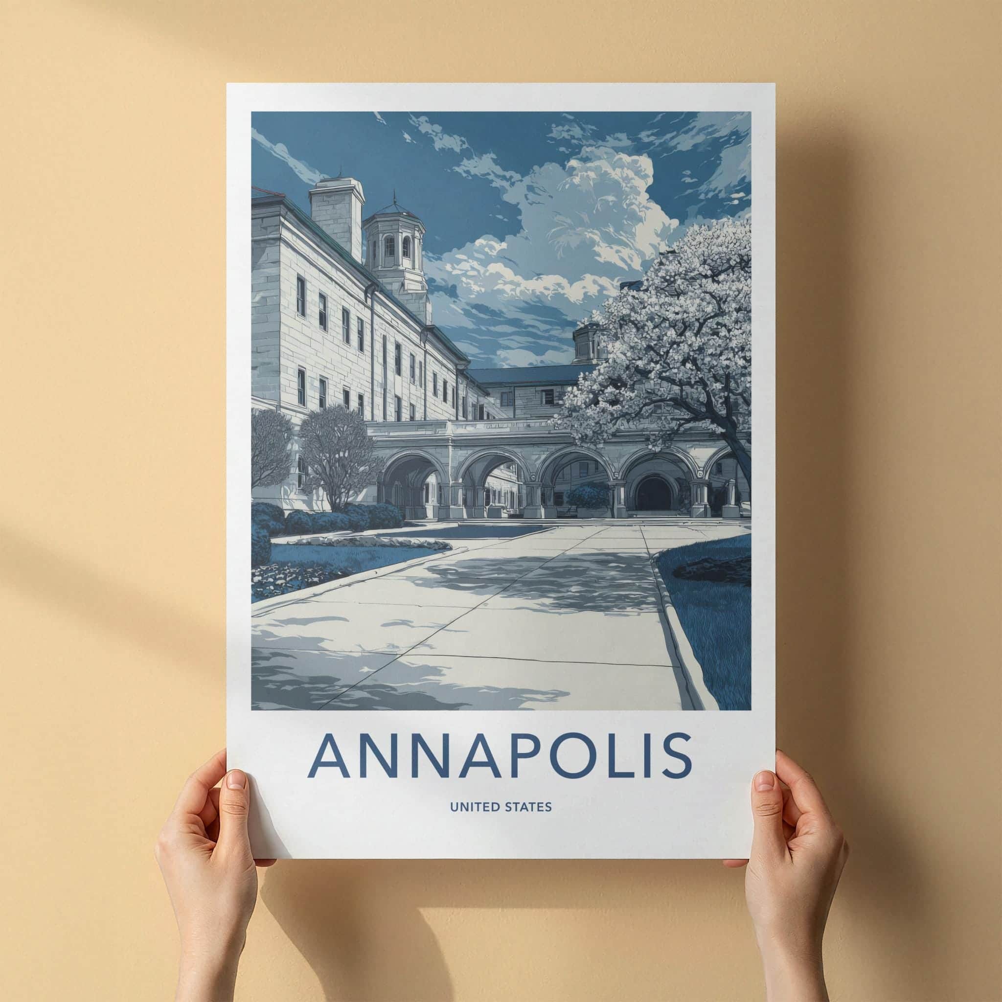 Annapolis Poster - Maryland Art Print - Flowering Tree Arches Wall Decor
