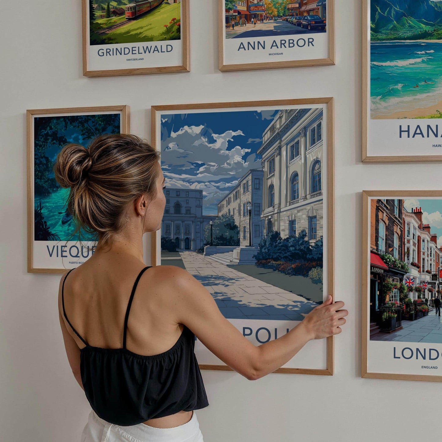 Annapolis Poster - Maryland Travel Art - Historic Campus Walkway Wall Decor