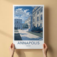 Annapolis Poster - Maryland Travel Art - Historic Campus Walkway Wall Decor