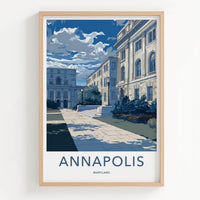 Annapolis Poster - Maryland Travel Art - Historic Campus Walkway Wall Decor