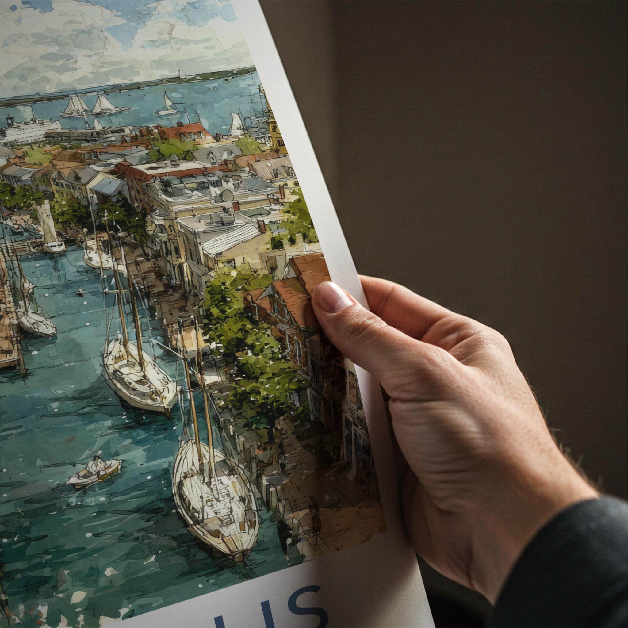 Annapolis Poster - Maryland Travel Illustration - Harbor Cityscape Wall Decor