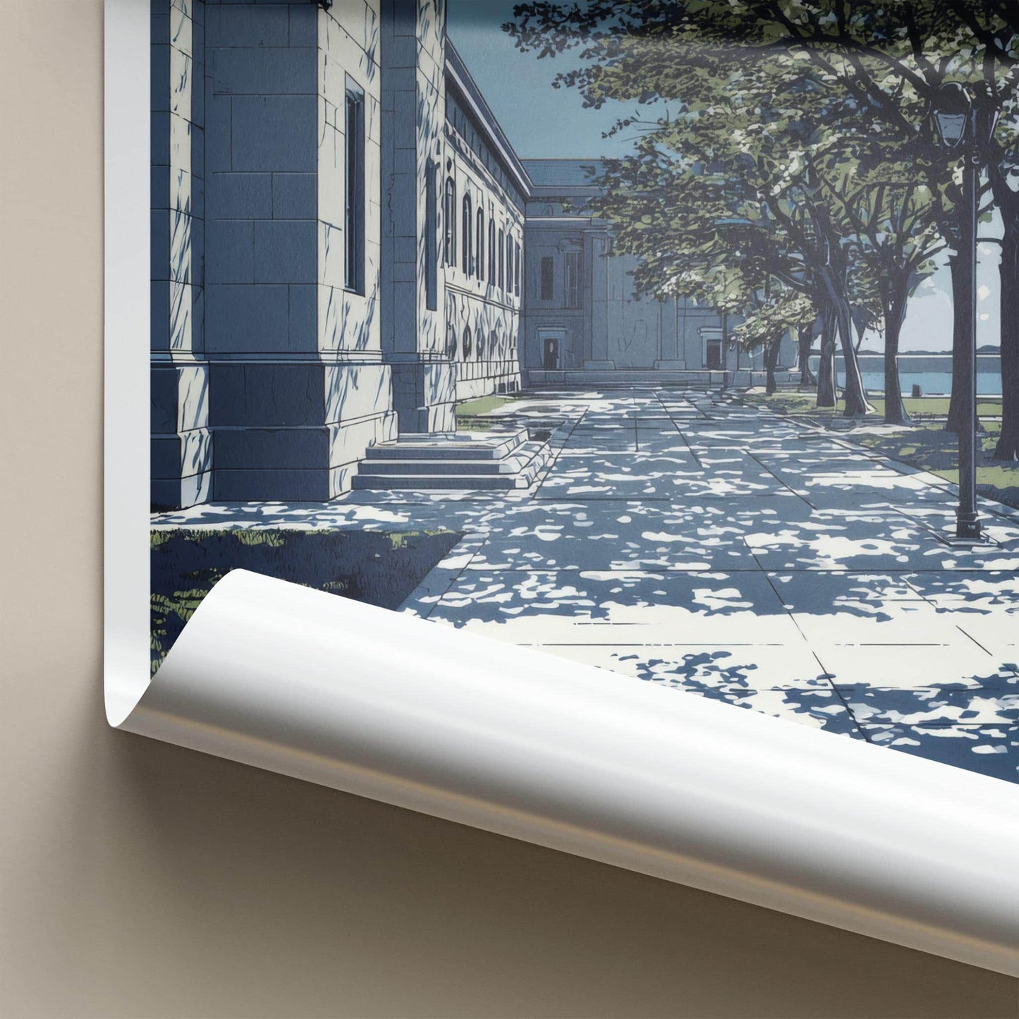 Annapolis Poster - Maryland Travel Illustration - Shaded Path Building Home Decor