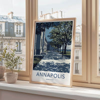Annapolis Poster - Maryland Travel Illustration - Shaded Path Building Home Decor
