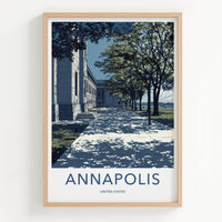 Annapolis Poster - Maryland Travel Illustration - Shaded Path Building Home Decor