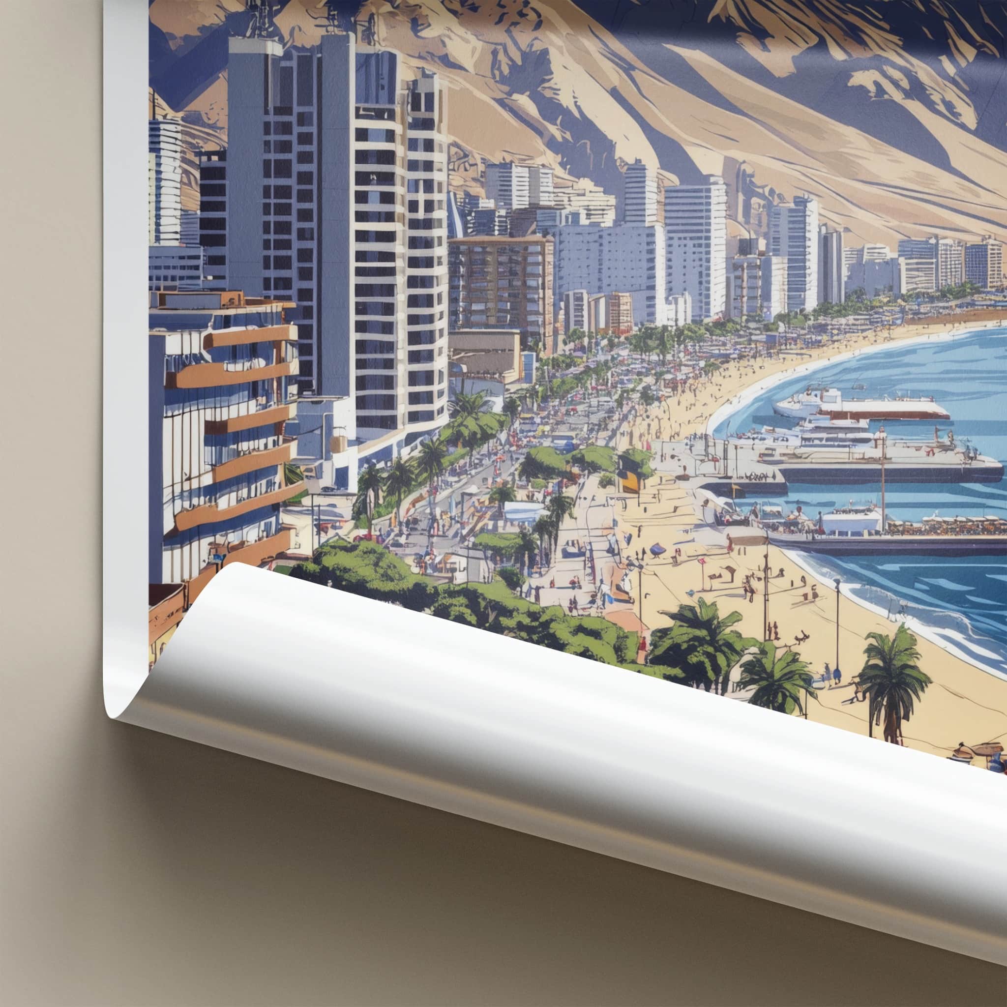 Antofagasta Poster - Chile Travel Art - Coastal City Scene Home Decor
