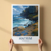 Antrim Poster - Northern Ireland Travel Art - Giant Basalt Columns Home Decor