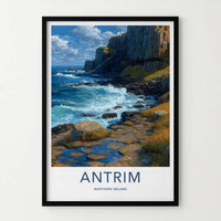 Antrim Poster - Northern Ireland Travel Art - Giant Basalt Columns Home Decor