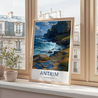Antrim Poster - Northern Ireland Travel Art - Giant Basalt Columns Home Decor