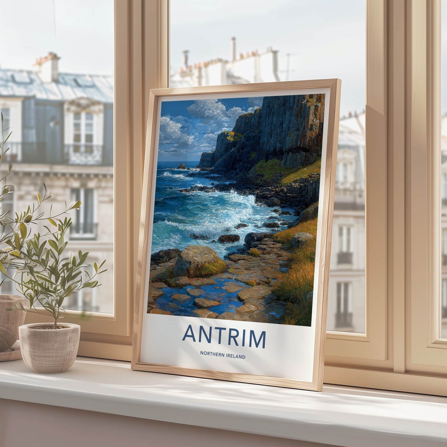 Antrim Poster - Northern Ireland Travel Art - Giant Basalt Columns Home Decor