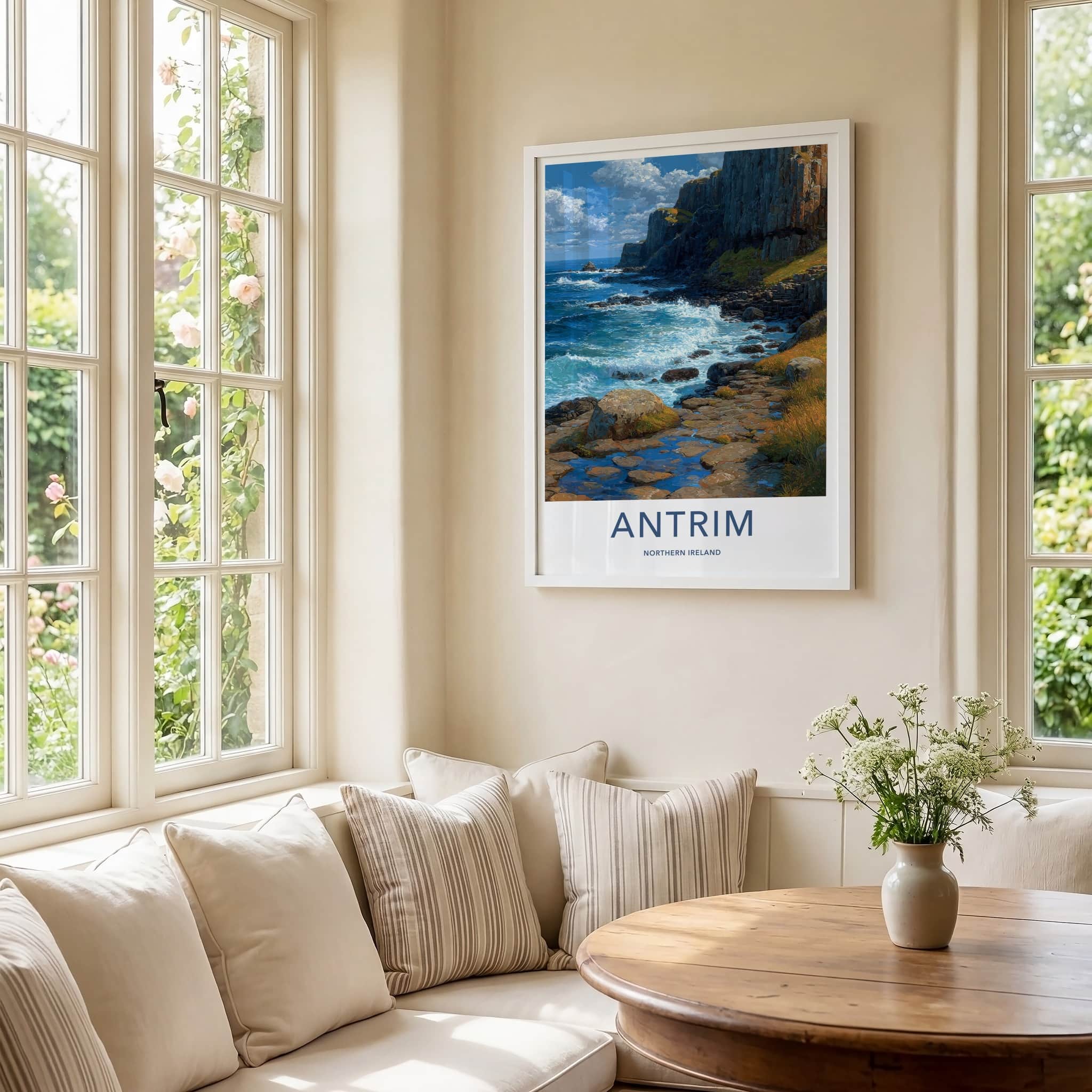 Antrim Poster - Northern Ireland Travel Art - Giant Basalt Columns Home Decor