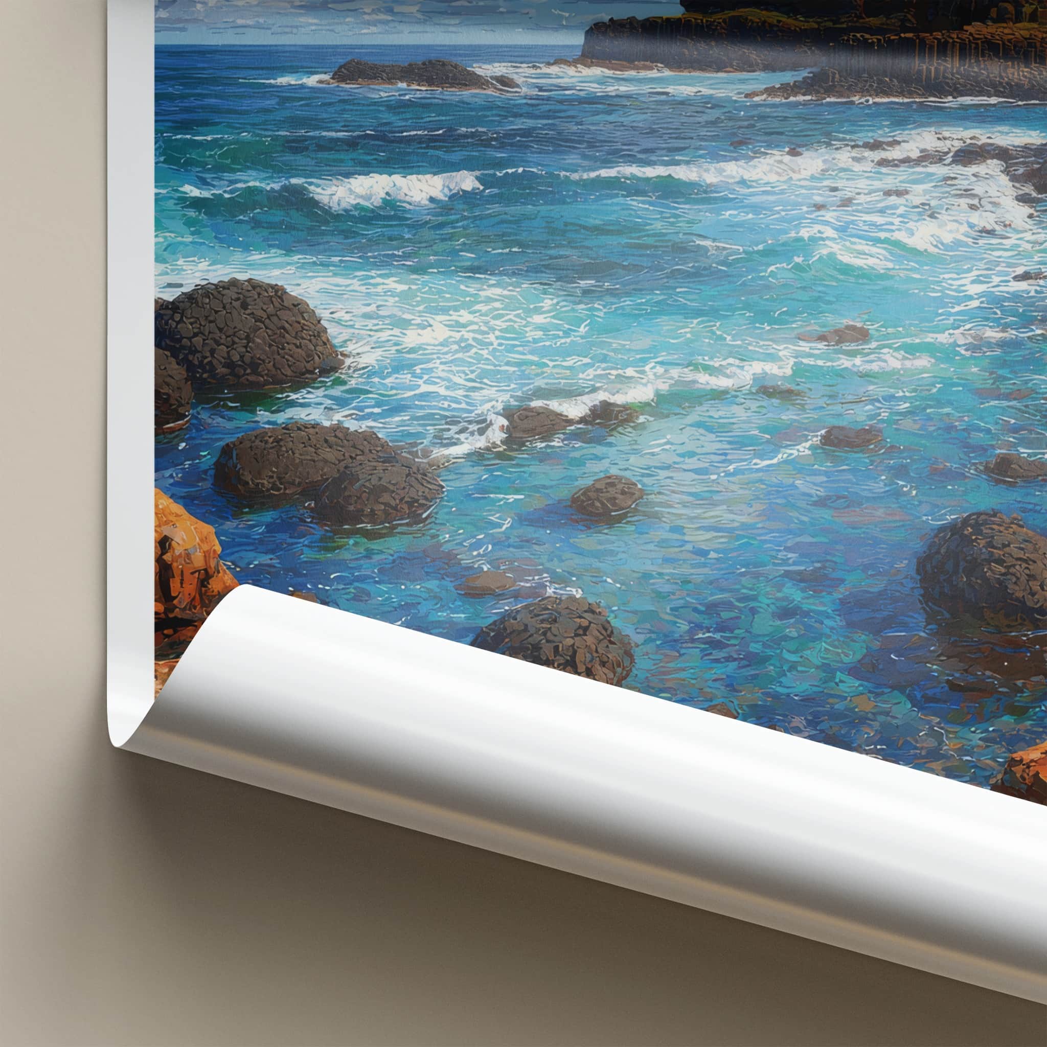 Antrim Poster - United Kingdom Travel Art - Columnar Basalt Coast Home Decor