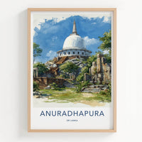 Anuradhapura Poster - Sri Lanka Art Print - Sacred Dome Ruins Wall Decor