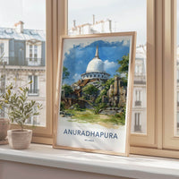 Anuradhapura Poster - Sri Lanka Art Print - Sacred Dome Ruins Wall Decor