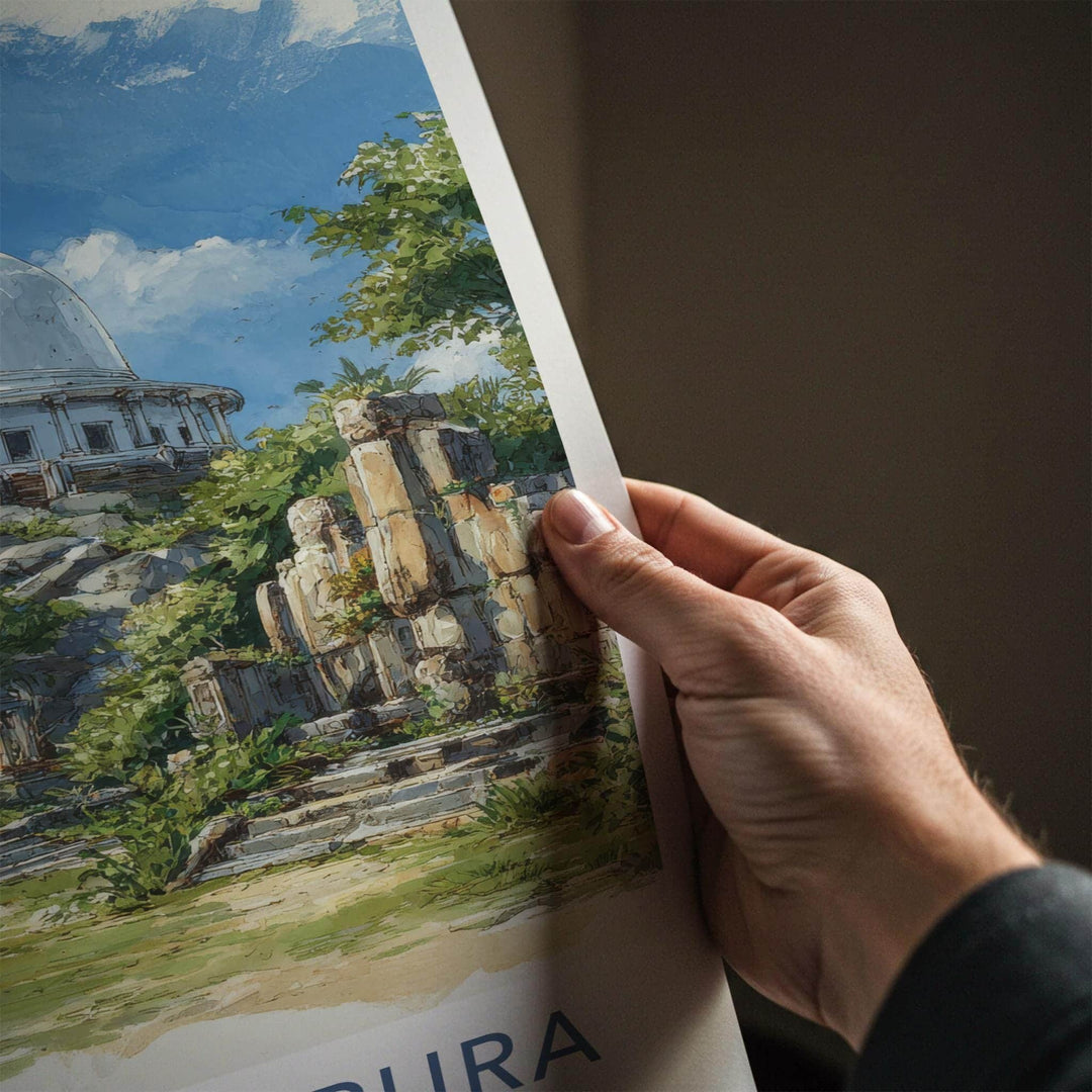 Anuradhapura Poster - Sri Lanka Art Print - Sacred Dome Ruins Wall Decor