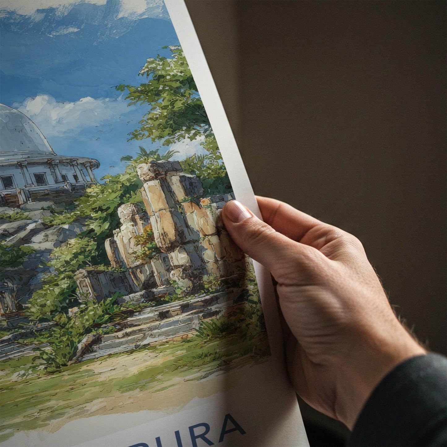 Anuradhapura Poster - Sri Lanka Art Print - Sacred Dome Ruins Wall Decor