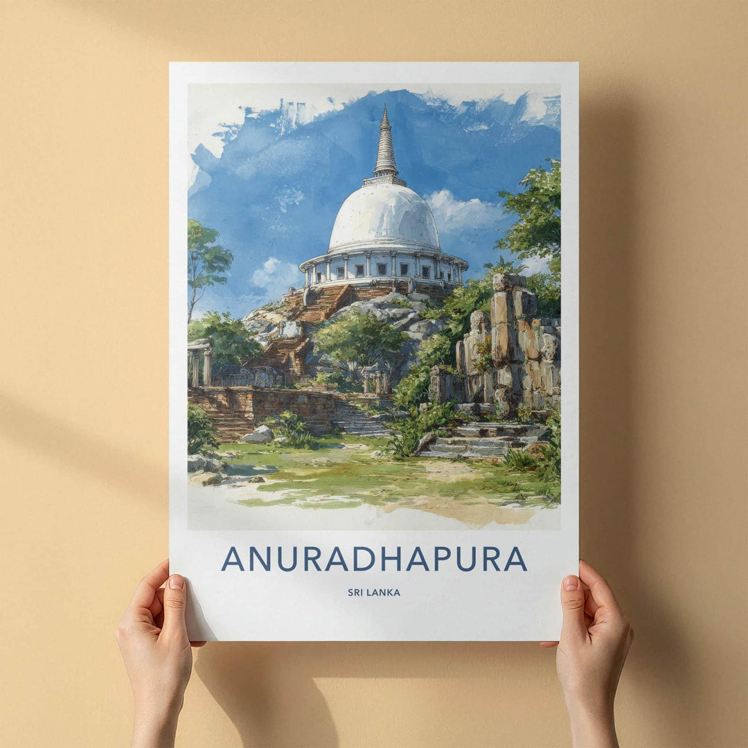 Anuradhapura Poster - Sri Lanka Art Print - Sacred Dome Ruins Wall Decor