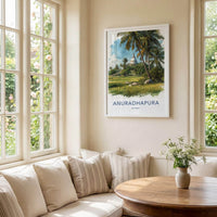 Anuradhapura Poster - Sri Lanka Travel Art - Ancient Stupa Palms Travel Decor