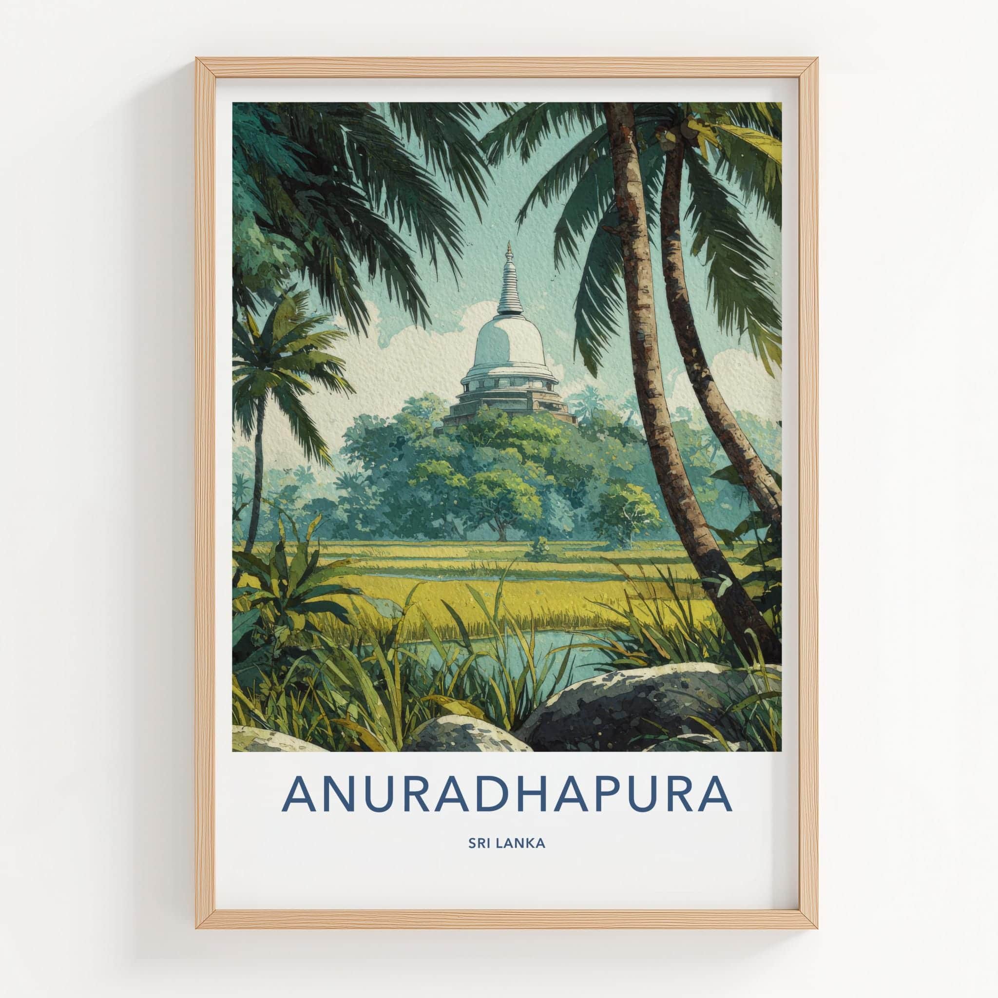 Anuradhapura Poster - Sri Lanka Travel Art - Ancient Stupa View Wall Decor