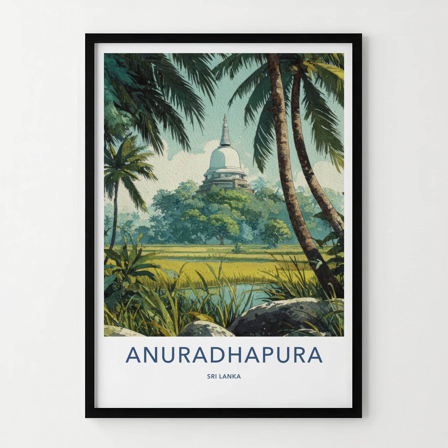 Anuradhapura Poster - Sri Lanka Travel Art - Ancient Stupa View Wall Decor