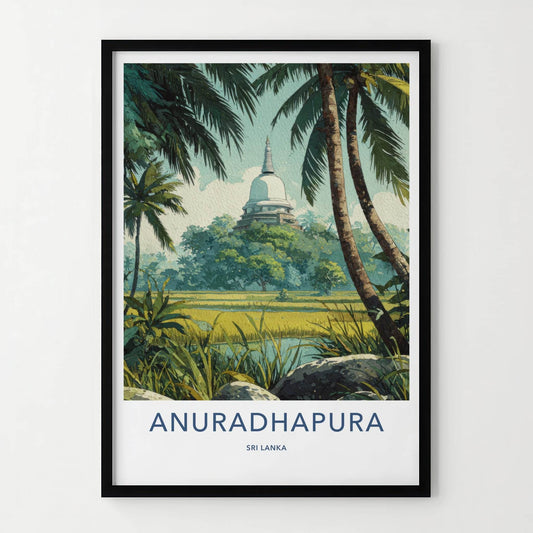 Anuradhapura Poster - Sri Lanka Travel Art - Ancient Stupa View Wall Decor