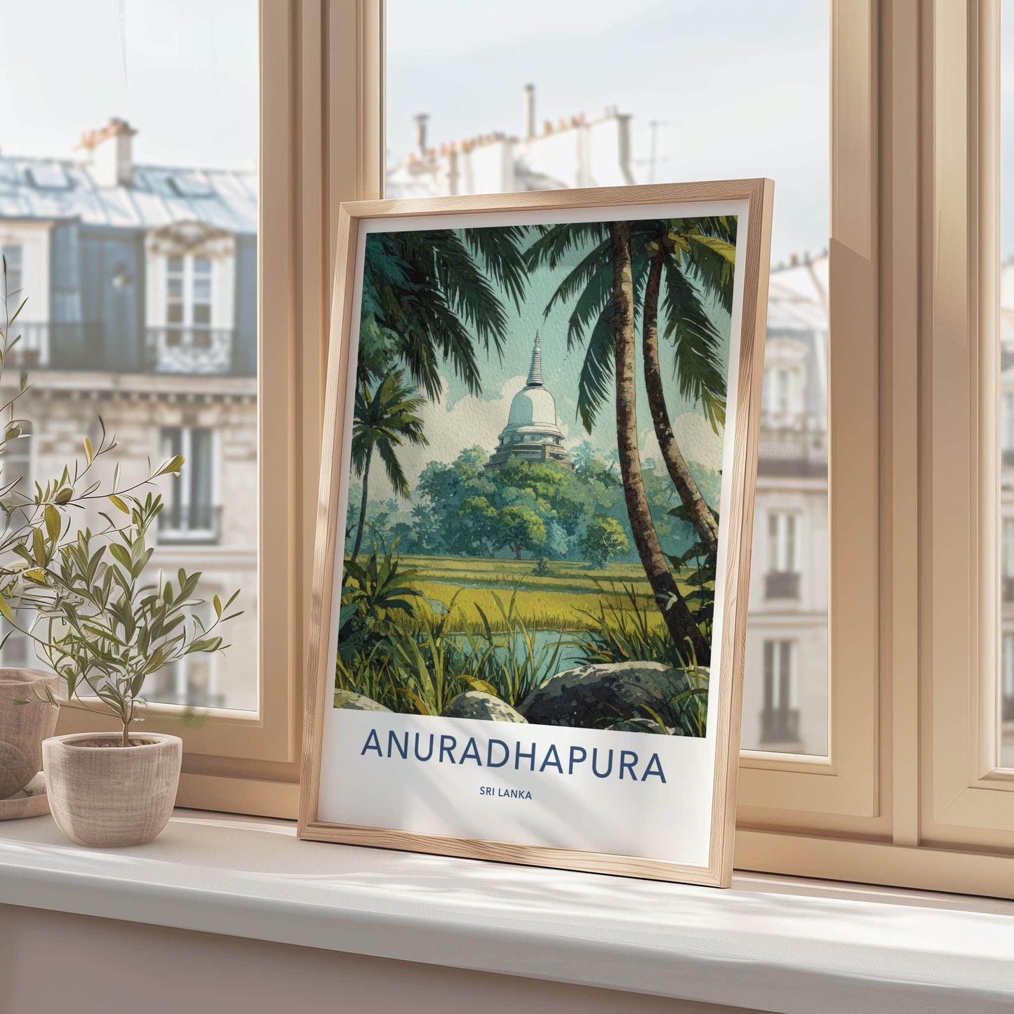 Anuradhapura Poster - Sri Lanka Travel Art - Ancient Stupa View Wall Decor