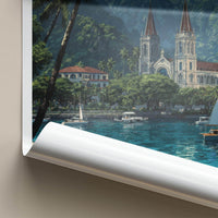 Apia Poster - Samoa Travel Art - Tropical Church Bay Home Decor