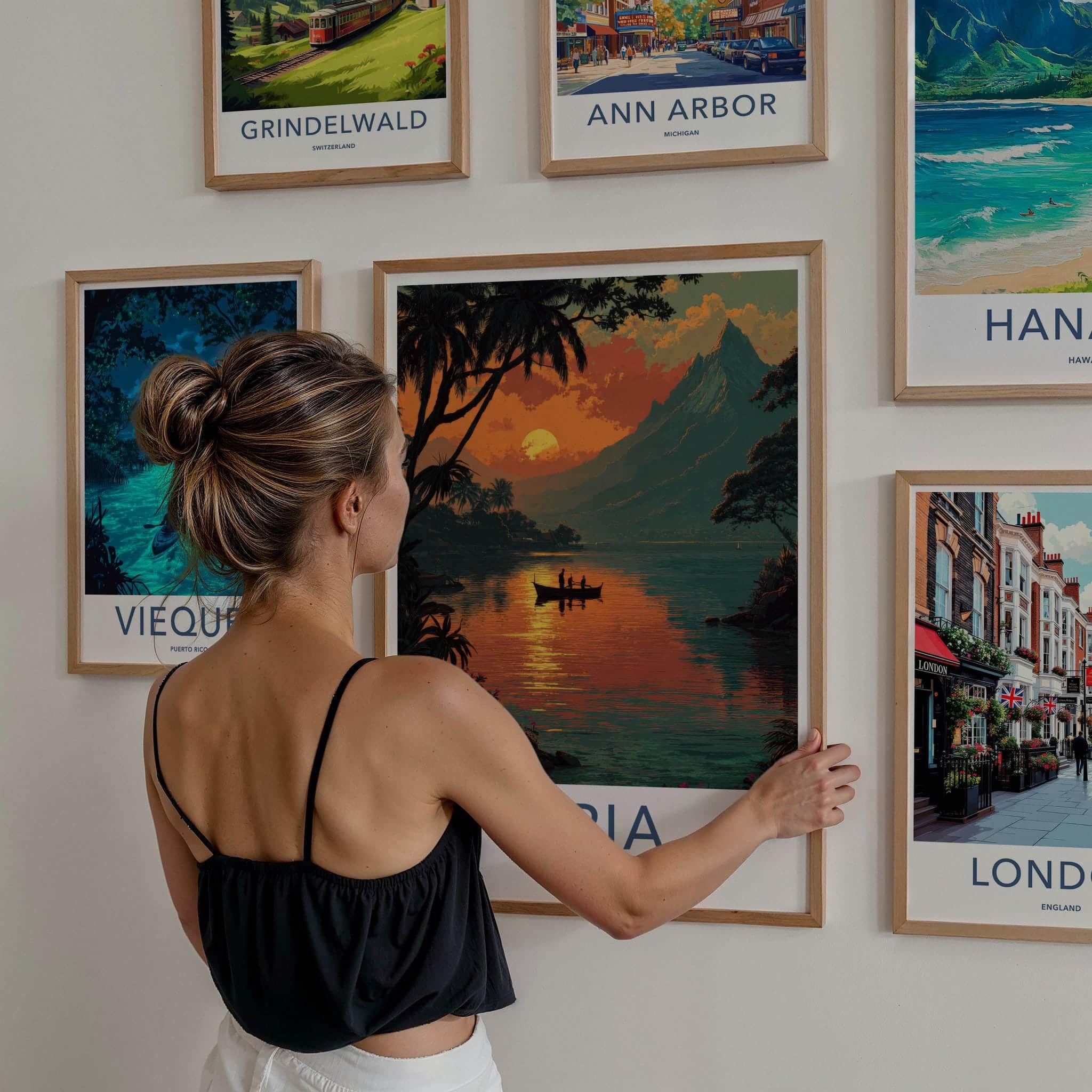 Apia Poster - Samoa Travel Art - Tropical Sunset Boat Home Decor