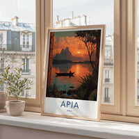 Apia Poster - Samoa Travel Print - Tropical Sunset Travel Decor