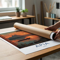 Apia Poster - Samoa Travel Print - Tropical Sunset Travel Decor