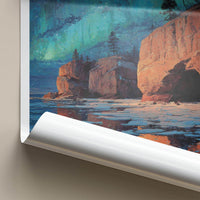 Apostle Islands Poster - Wisconsin Scenic Art - Northern Lights Cliffs Wall Decor