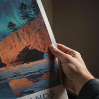 Apostle Islands Poster - Wisconsin Scenic Art - Northern Lights Cliffs Wall Decor