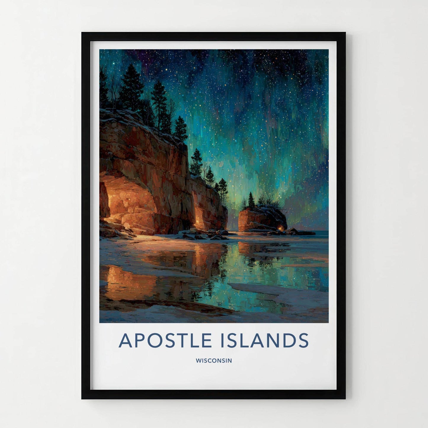 Apostle Islands Poster - Wisconsin Scenic Art - Starry Cave Reflect Wall Decor