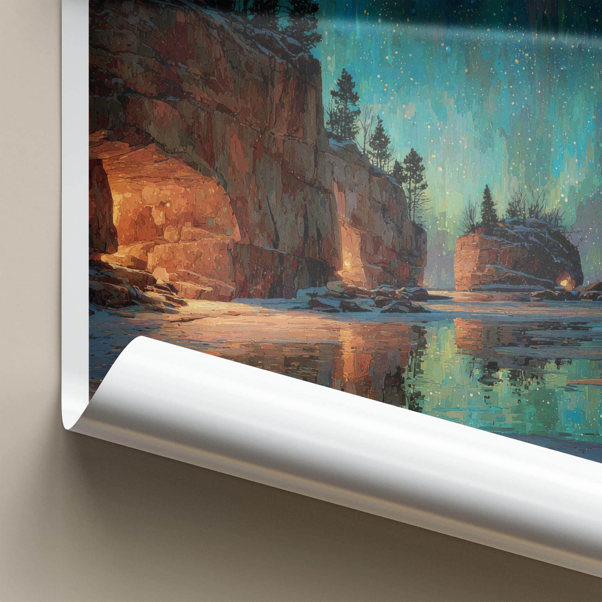 Apostle Islands Poster - Wisconsin Scenic Art - Starry Cave Reflect Wall Decor