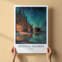 Apostle Islands Poster - Wisconsin Scenic Art - Starry Cave Reflect Wall Decor