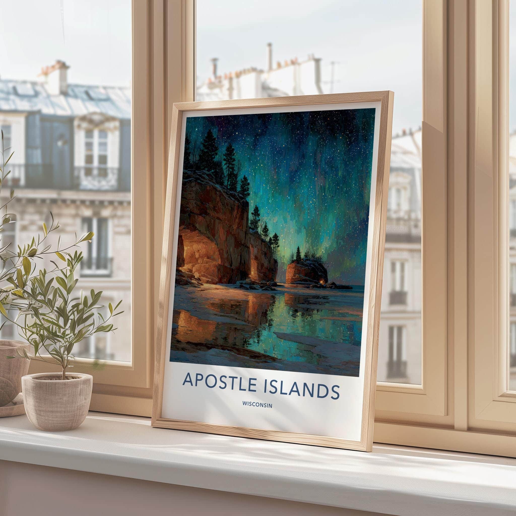 Apostle Islands Poster - Wisconsin Scenic Art - Starry Cave Reflect Wall Decor