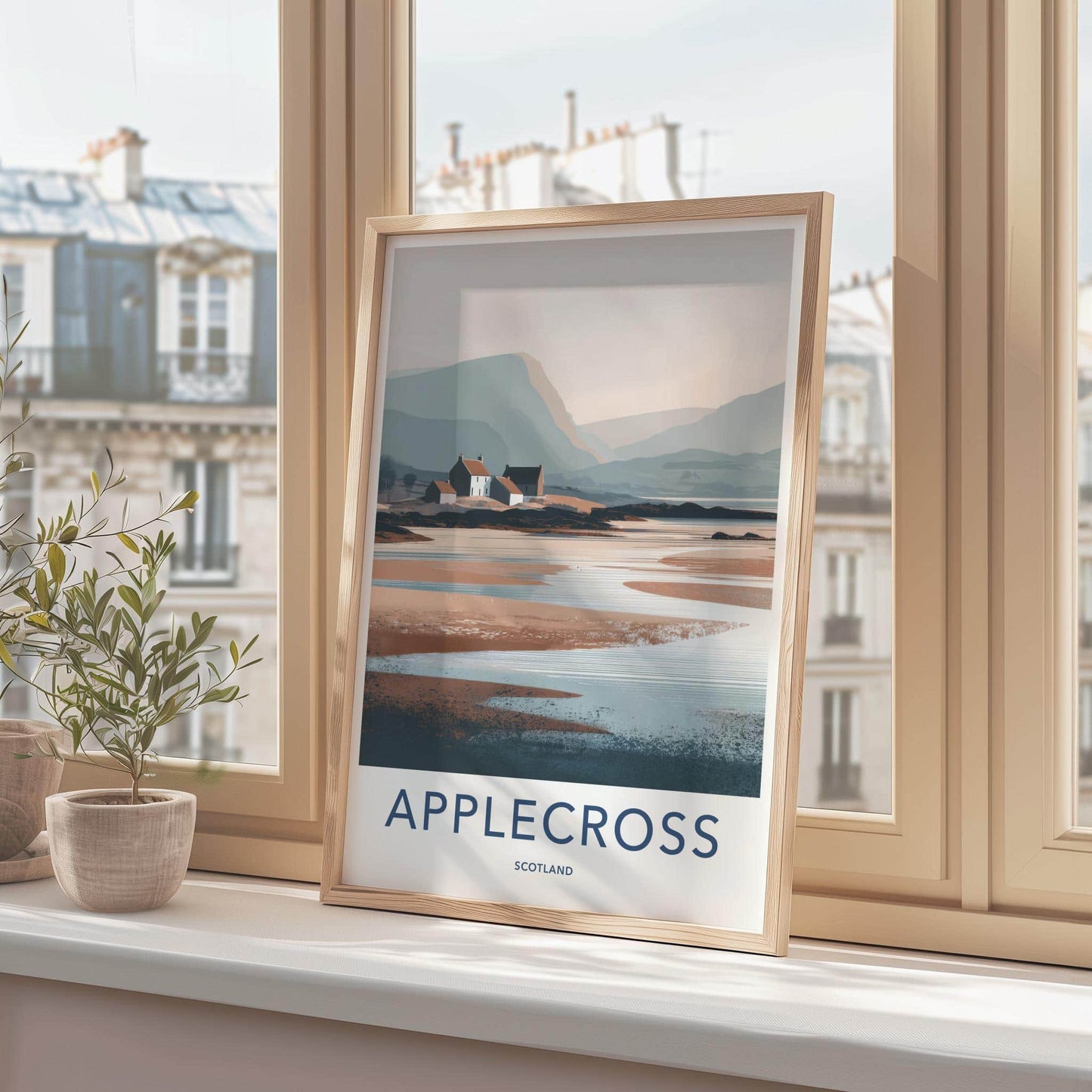 Applecross Poster - Scotland Travel Art - Coastal Houses Landscape Home Decor