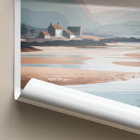 Applecross Poster - Scotland Travel Art - Coastal Houses Landscape Home Decor