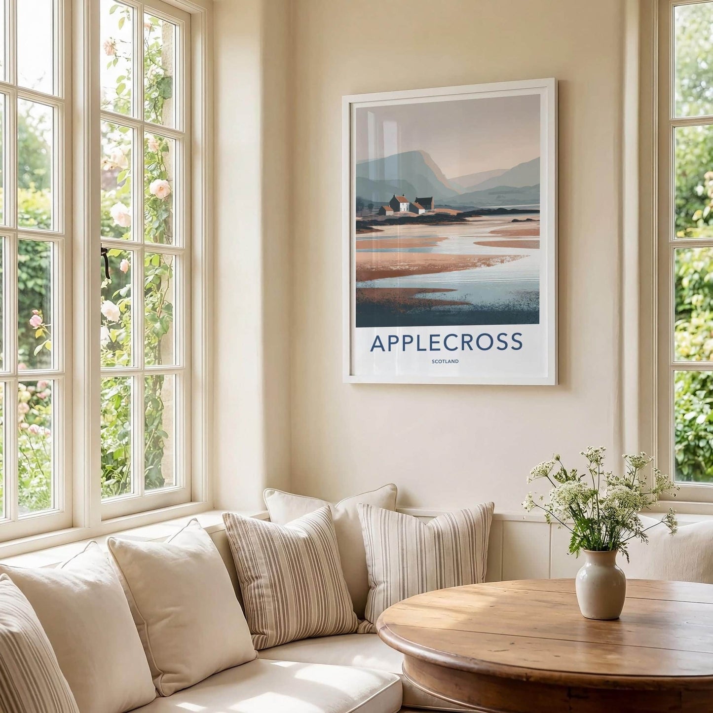 Applecross Poster - Scotland Travel Art - Coastal Houses Landscape Home Decor