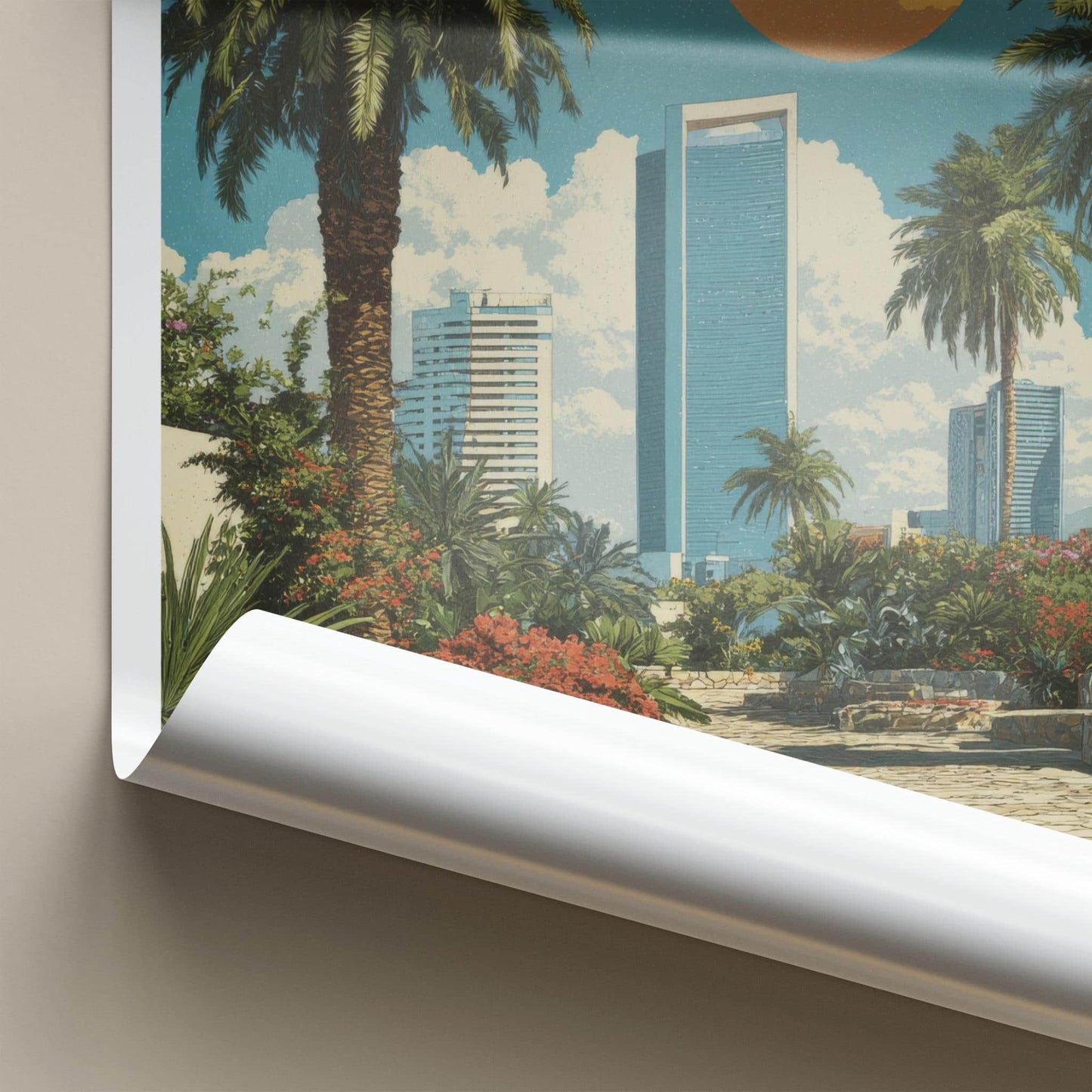 Ar-Riyad Poster - Saudi Arabia Wall Art - Desert Cityscape Home Decor