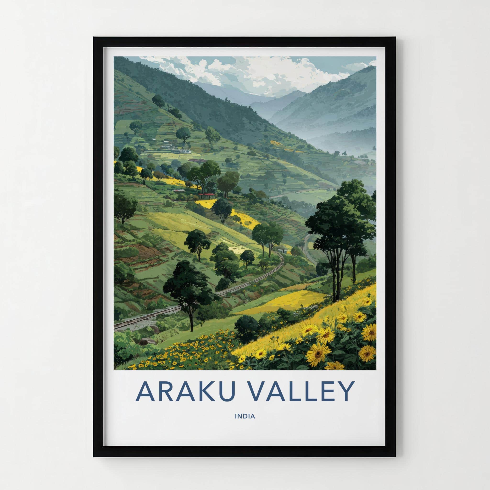 Araku Valley Poster - India Travel Print - Hills railway Wall Decor