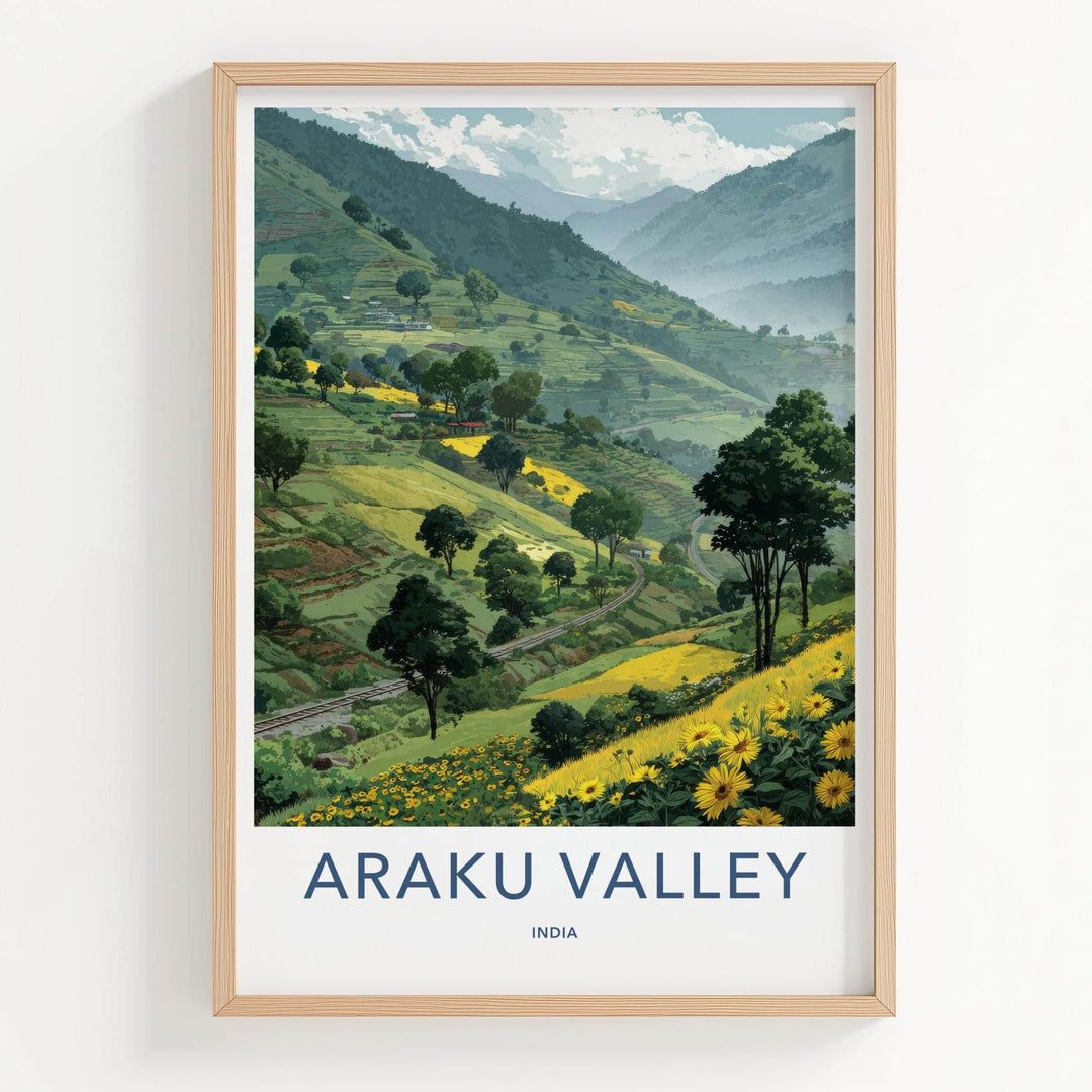 Araku Valley Poster - India Travel Print - Hills railway Wall Decor