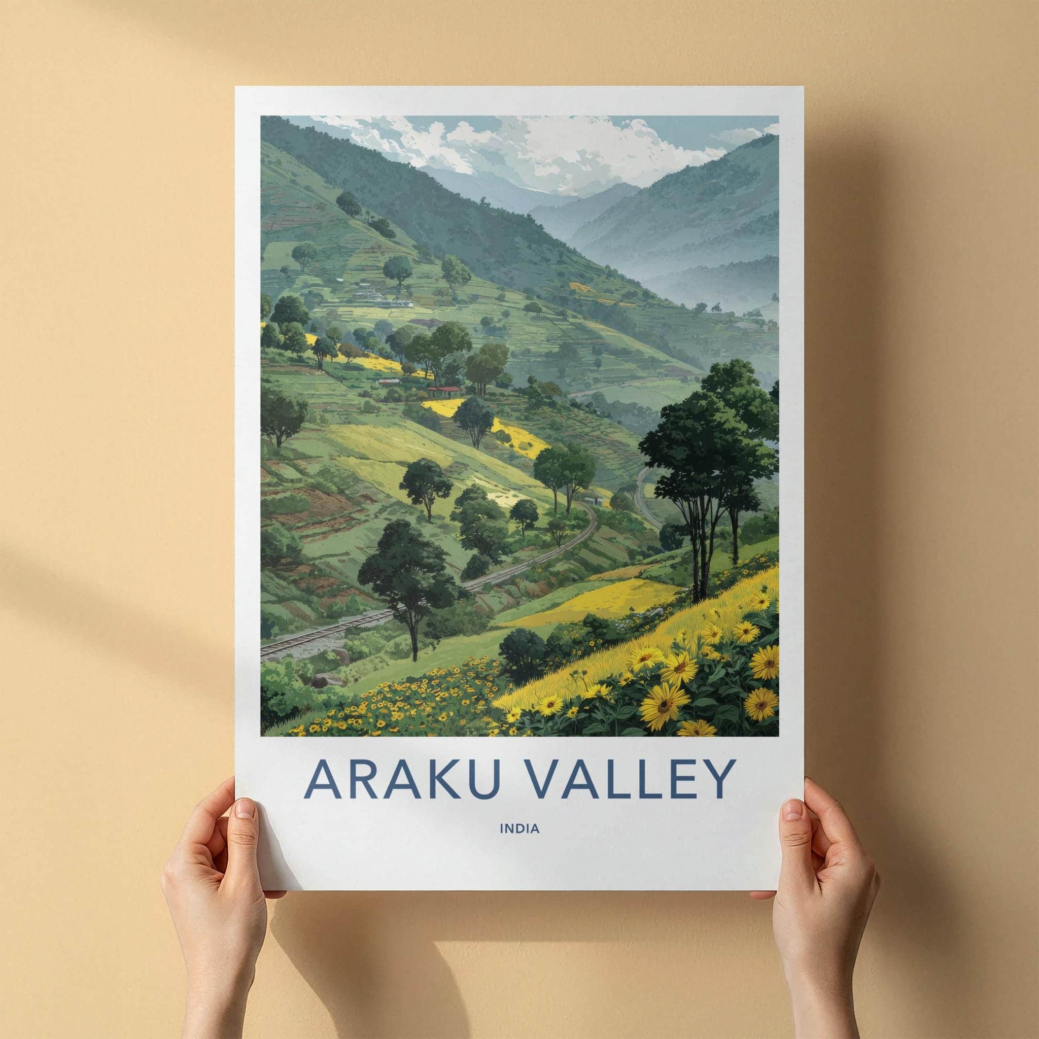 Araku Valley Poster - India Travel Print - Hills railway Wall Decor